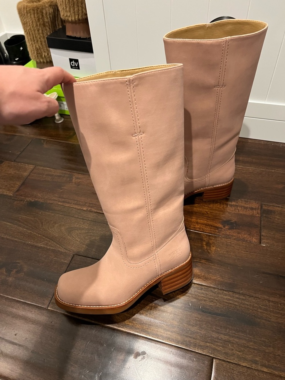 FRYE AND CO. Knee-High Leather Boots in Dusty Blush - Picture 2 of 5